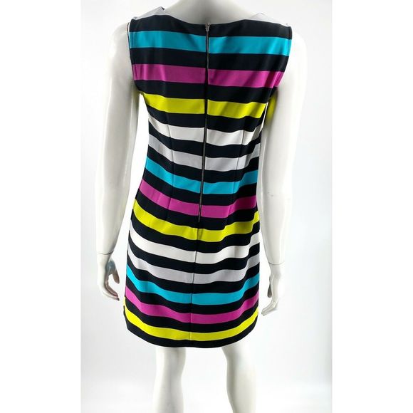 Worthington Shift Dress Sz S Black Pink Blue White - Picture 4 of 6
